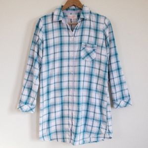 Victoria's Secret Plaid Flannel Nightshirt SMALL